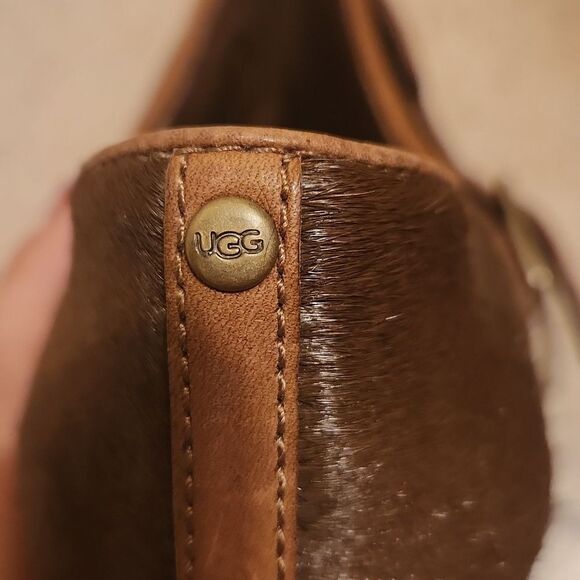 Ugg "Illana" Brown Pony Hair Platform High Heel Studded Sherpa Boots Size 7 - Picture 13 of 13